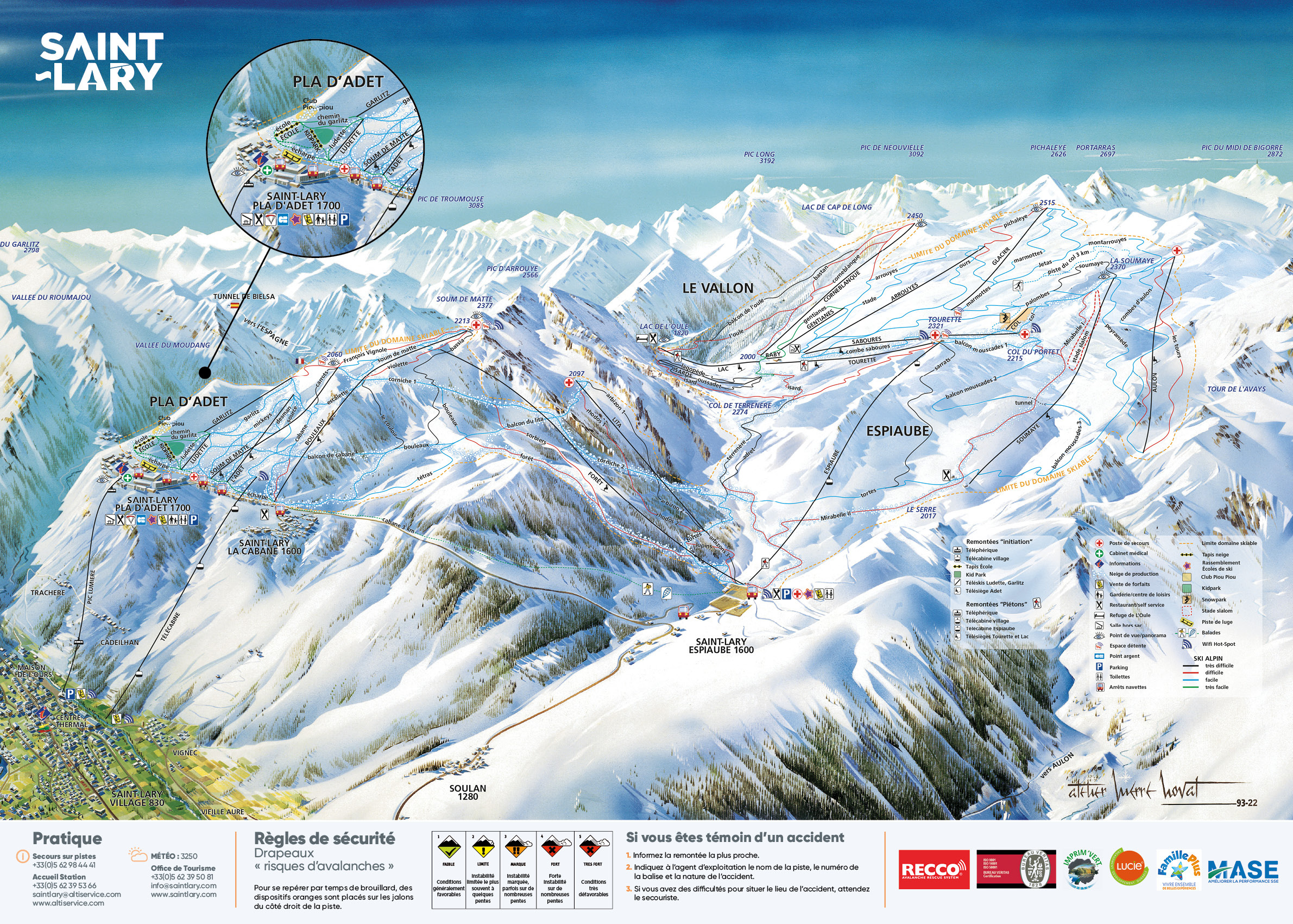 Plan piste saint lary