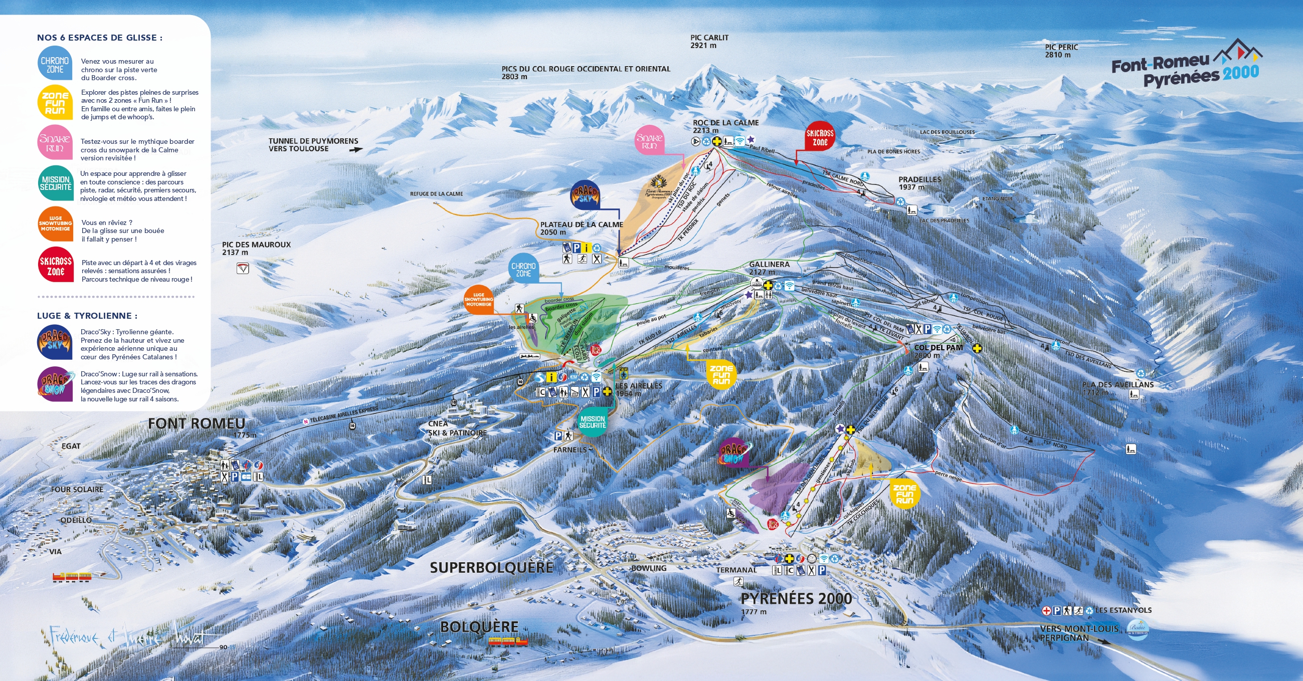 plan pistes ski Font-Romeu Pyrénées 2000